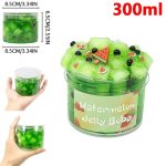 Vattenmelongele i burk på 300 ml, perfekt för dekoration eller lekfull vetenskap. Lätt att hantera, idealisk för utbildningsaktiviteter eller som ett originellt dekorativt objekt.