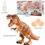 Plastdinosaurie med ägg och spelbox för vetenskaplig och pedagogisk upplevelse.