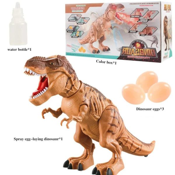 Plastdinosaurie med ägg och spelbox för vetenskaplig och pedagogisk upplevelse.