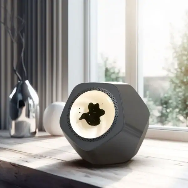 Nattlampa i form av en björn, modern design, idealisk för inredning och barnrum, som ger en varm och lugnande atmosfär.