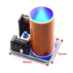 Elektrisk modul med kopparcoil, elektroniska komponenter och måtten 40mm x 31mm, idealisk för vetenskapliga experiment eller utbildningsprojekt.