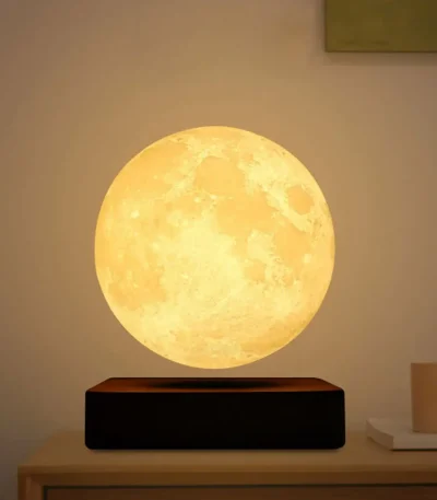 Realistisk 3D-månlampa för inredning och varm atmosfär.