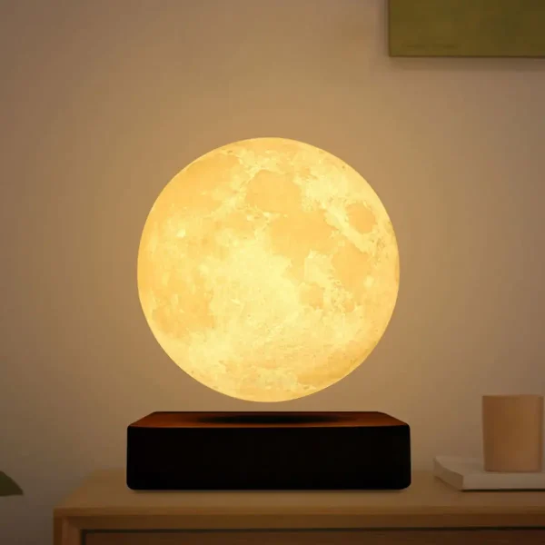 Realistisk 3D-månlampa för inredning och varm atmosfär.