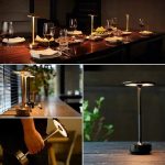 Elegant LED-bordslampa med mjukt ljus, idealisk för inredning och stämningsbelysning.