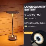 Uppladdningsbart batteri med laddningstid på 3-4 timmar och driftstid på 6-8 timmar. Utrustad med 40 LED för effektiv belysning.