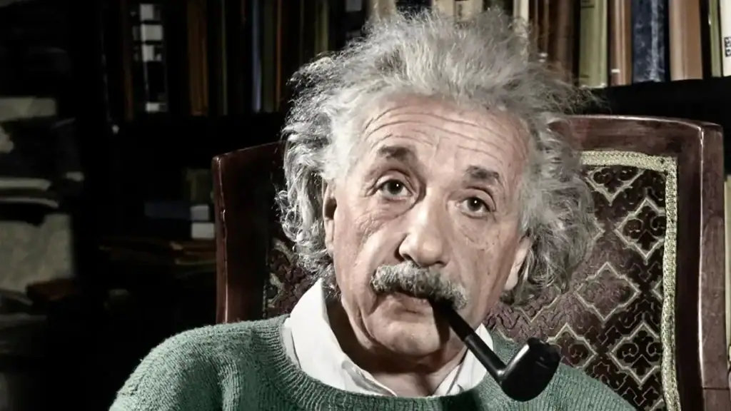 Vetenskaplig dekorationstillbehör med Einstein som röker pipa.