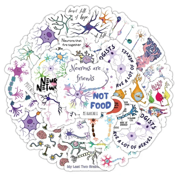 Färgglad illustration av den mänskliga hjärnan med neuroner, synapser och utbildande budskap om neurovetenskap och medvetande.