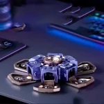 Innovativ kylchip för processor, med futuristisk design och metalliska element, idealisk för teknik- och vetenskapsentusiaster.