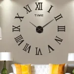 Väggklocka med romerska siffror och ordet "TIME" för elegant inredning. Perfekt för ett modernt eller vetenskapligt utrymme, som ger en unik touch till din inredning.