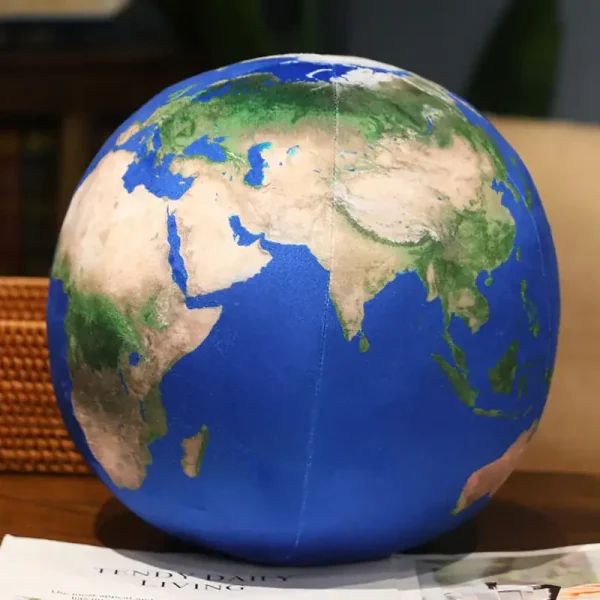 Globe som representerar planeten Jorden med kontinenter och hav, idealisk för vetenskaplig eller utbildande dekoration.