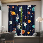 Rymdgardiner med astronauter och planeter för inredning.