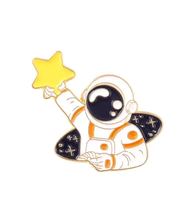 Illustration av en astronaut i rymddräkt som håller en gul stjärna, som symboliserar utforskning och vetenskaplig upptäckte.