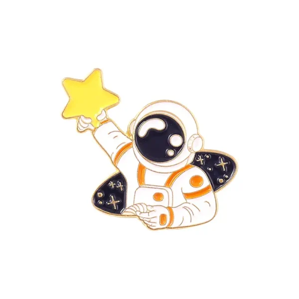 Illustration av en astronaut i rymddräkt som håller en gul stjärna, som symboliserar utforskning och vetenskaplig upptäckte.