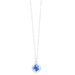 Halsband med hänge av jordklot i silver, som föreställer planeten Jorden med en elegant och modern design, perfekt för vetenskaps- och inredningsentusiaster.