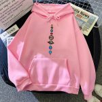 Rosa hoodie med motiv av planeter i solsystemet, idealisk för astronomi- och vetenskapsentusiaster. Bekväm och trendig, perfekt för en avslappnad look.