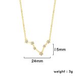 Halsband i guld med hänge i form av en konstellation prytt med diamanter, mäter 24mm brett och 15mm högt, lätt vikt på 3g, idealiskt för vetenskapsälskare och eleganta smycken.