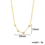 Halsband i guld med 4 diamanter, design inspirerad av vetenskapliga element, längd 25mm, tjocklek 15mm, vikt 3g, perfekt för en sofistikerad och unik stil.