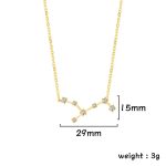 Halsband i guld med konstellationsmönster prytt med diamanter, längd 29mm, höjd 15mm, vikt 3g. Elegant smycke inspirerat av astronomi, perfekt för en sofistikerad touch.