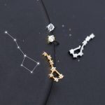 Hänge av stjärna och stjärnbild i astrologiska smycken, med glänsande stenar och en delikat design, perfekt för astronomi- och eleganta smycken.