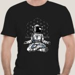 Söt astronautdräkt för män och kvinnor, perfekt för vetenskaps- och rymdentusiaster, med en söt design av en sittande astronaut.