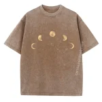 T-shirt med mönster av månens faser i vintage-stil.