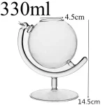Transparent glasburk på 330 ml med metallstöd, idealisk för experiment och vetenskaplig dekoration, mått: 14,5 cm hög, 4,5 cm i diameter.