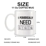 Kaffemugg på 11 oz med vetenskaplig design, perfekt för kemiälskare, hållbar i keramik, säker för mikrovågsugn och diskmaskin, idealisk som present.
