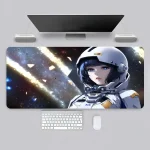 Väggdekoration med en illustration av en astronaut i rymden, idealisk för vetenskaplig eller futuristisk dekoration.