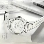 Vetenskaplig klocka med ren design och vit urtavla samt vit silikonarmband, idealisk för industriell eller vetenskaplig dekoration.