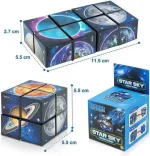 Set med utbildande kuber med rymdtema, som illustrerar planeter, stjärnor och galaxer, perfekta för lekfullt lärande för barn.