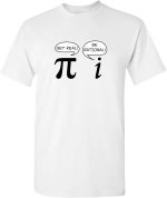 Pi och i med pratbubblor: "Get real!" och "Be rational!".
