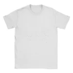 Vit t-shirt med mönster av stjärnkonstellationer, minimalistisk design för astronomi- och vetenskapsentusiaster. Perfekt för att visa din passion för universum.