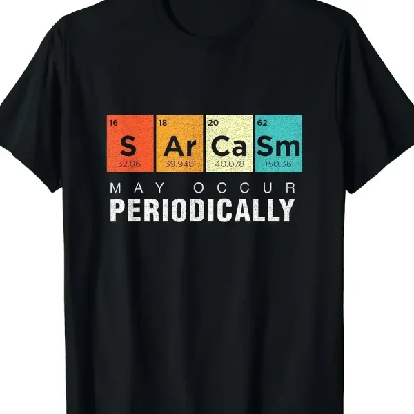 Grafiskt plagg med kemiska element från det periodiska systemet.