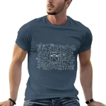 Herr t-shirt med vetenskaplig design och tryckt matematisk formel, perfekt för vetenskaps- och geekälskare.