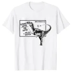 T-shirt med teckning av dinosaurie och vetenskaplig ekvation för vetenskapsentusiaster.