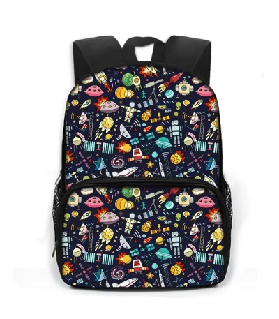 Barnryggsäck med vetenskaplig design, perfekt för skolan eller roliga aktiviteter.
