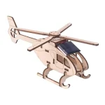 Trähelikopter med solpanel för en utbildande och lekfull upplevelse. Perfekt för vetenskaps- och vetenskaplig dekoration.