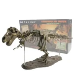 T-Rex i 3D-pussel med metallstöd, modell av dinosaurieskelett att montera, perfekt för vetenskaplig och utbildande inredning.