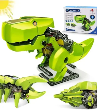 Solrobotdinosaurie, pedagogisk leksak för barn, innovativ vetenskaplig dekoration.
