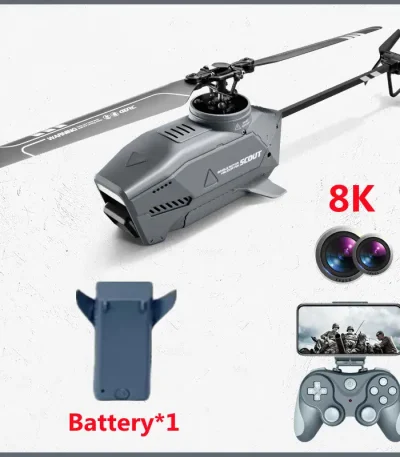 Vetenskaplig fjärrstyrd helikopter med 8K-kamera, kontroller och batteri, idealisk för forskning och utbildning. Perfekt för att utforska vetenskap och teknik utomhus.