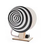 Optisk illusion i svart och vitt, skapad för en hypnotisk visuell effekt, idealisk för vetenskaplig eller pedagogisk dekoration.