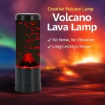 Vulkanlava-lampa, vetenskaplig inredning, original bordslampa, avslappnande atmosfär, röd och svart LED-ljus, utan ljud eller vibration, lång livslängd.