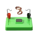 Demonstrationsapparat för elektrisk resistans med trådar, terminaler och värmeplatta för vetenskapliga experiment.