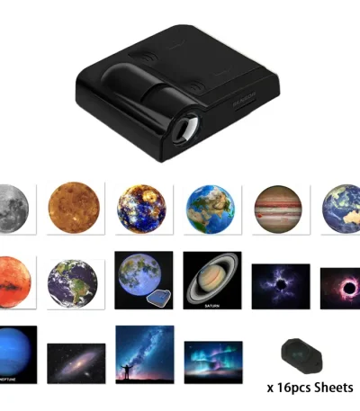 Projektor för planetariet, idealisk för att upptäcka solsystemet och stjärnorna hemma eller i klassrummet. Lätt att använda, den projicerar bilder av planeter och stjärnor på taket.