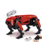 Programmerbar fyrbent LEGO-robot med fjärrkontroll, idealisk för utbildnings- och vetenskapsprojekt.