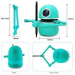 Programmerbar vetenskapsrobot med rörlig arm, inbyggd kamera och kompakt design för utbildning och vetenskaplig dekoration.