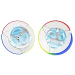 Utbildningspussel i färgad plast, designad för barn, med olika färger för att stimulera visuell och auditiv perception.