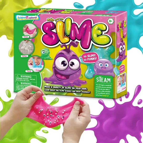 Slime-tillverkningsspel för barn med färgglad form, perfekt för att skapa roliga och kreativa slime hemma. Utmärkt för att stimulera fantasin och finmotoriken.