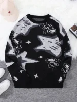 Vetenskaplig tröja med motiv av astronomi och himlakroppar, perfekt för vetenskaps- och inredningsälskare inspirerade av universum.