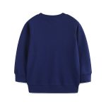 Marinblå långärmad sweatshirt för barn, i mjuk bomull, idealisk för höst och vinter, med en enkel och bekväm design.